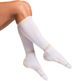 Anti-embolism stockings with graduated compression white